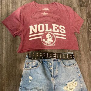 FSU distressed cropped t-shirt